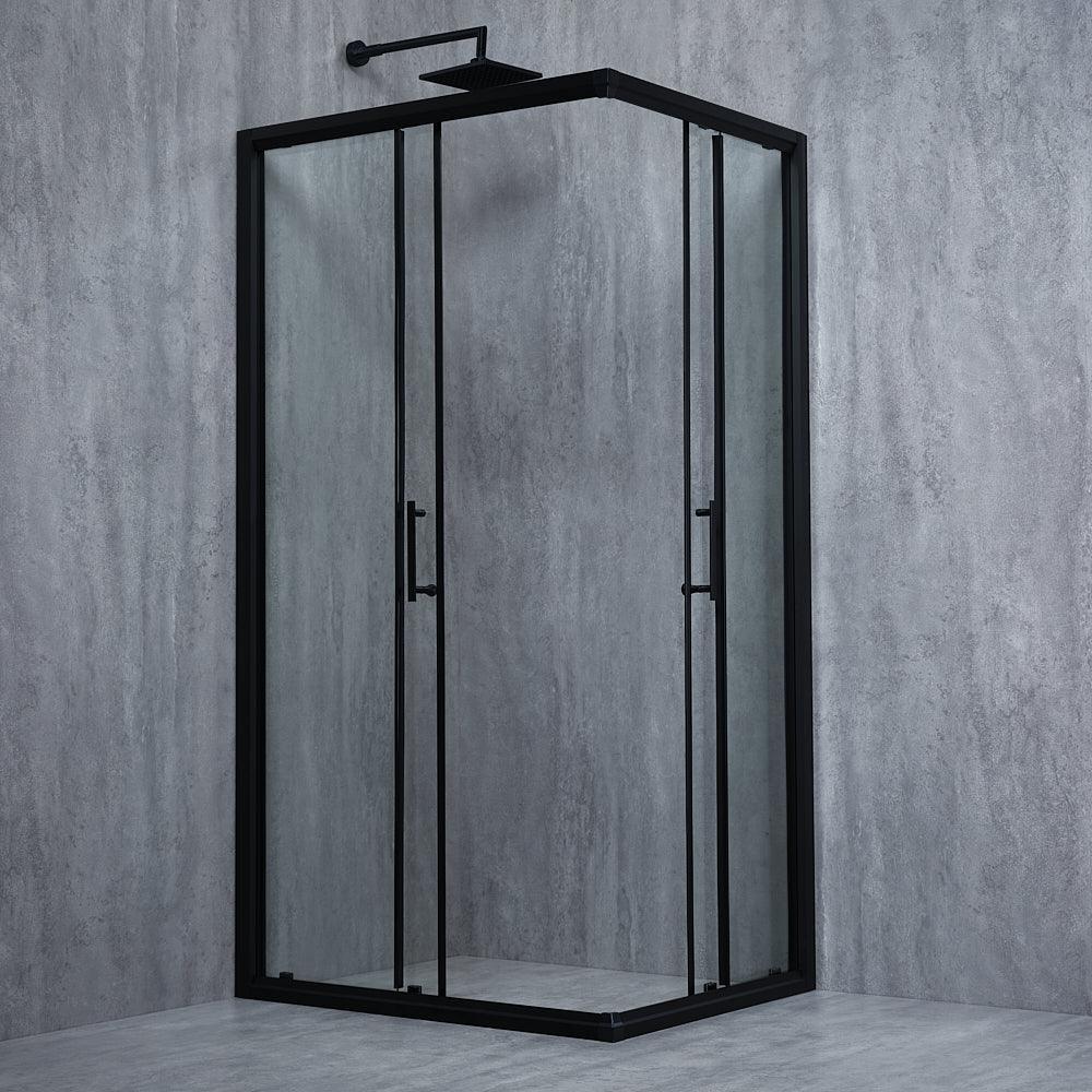 Cabină de duș dreptunghiulară Elegant Black sticlă transparentă 6MM - Kabine.ro - Cabina de dus