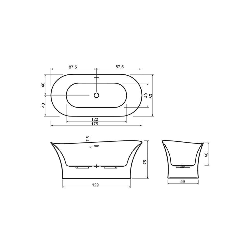 Cadă de baie freestanding Amena - Kabine.ro - Cazi de baie