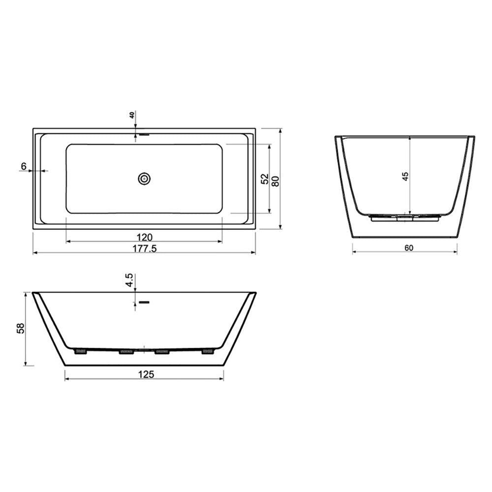 Cadă de baie freestanding Hades-black - Kabine.ro - Cazi de baie