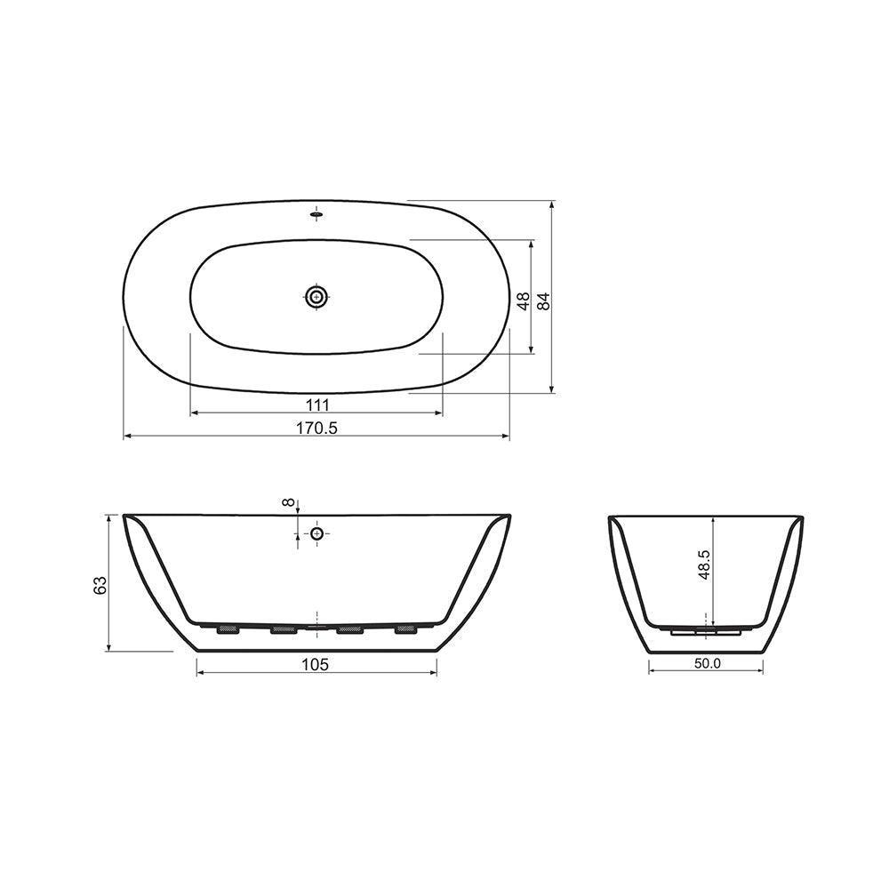 Cadă de baie freestanding Natasha - Kabine.ro - Cazi de baie