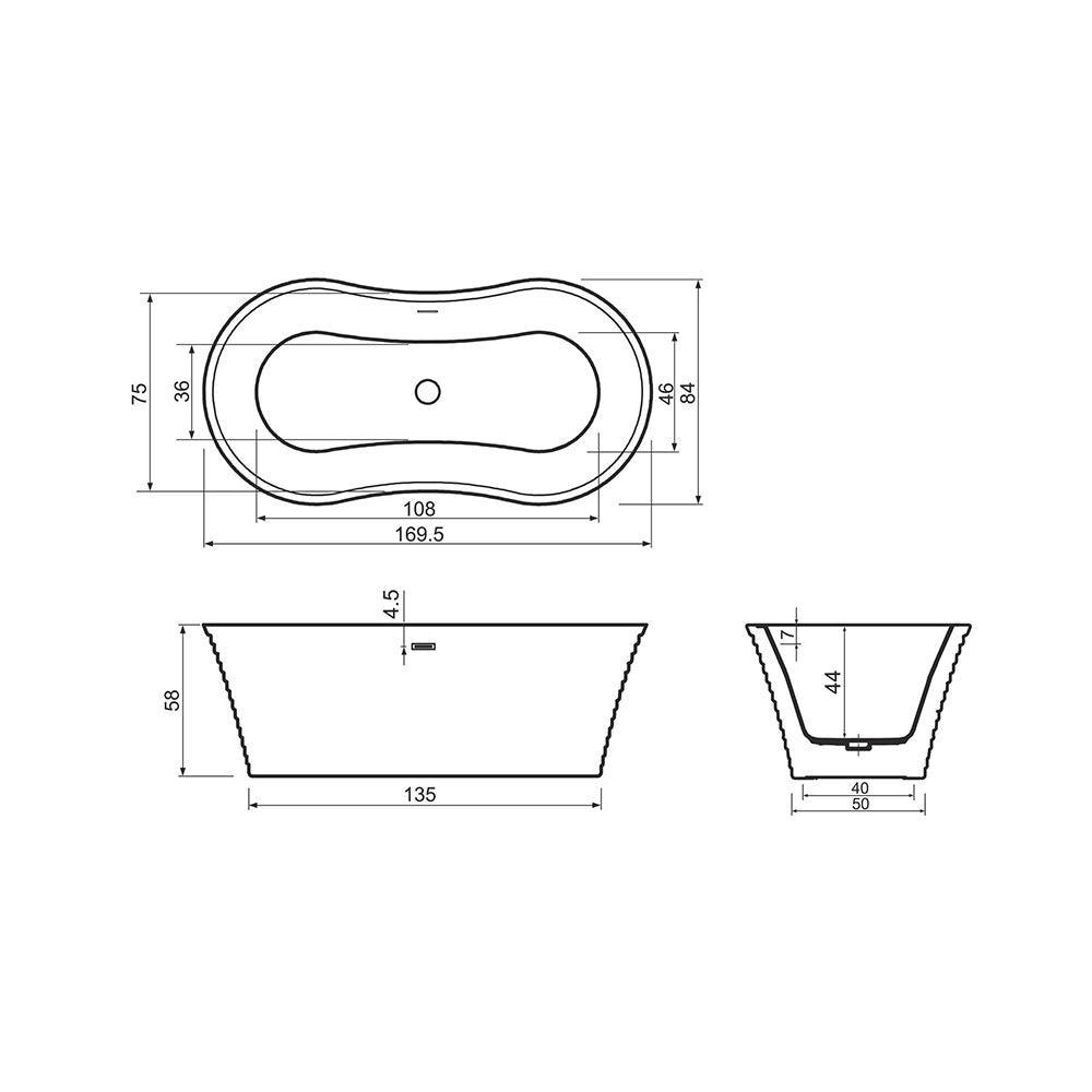 Cadă de baie freestanding Ranya - Kabine.ro - Cazi de baie