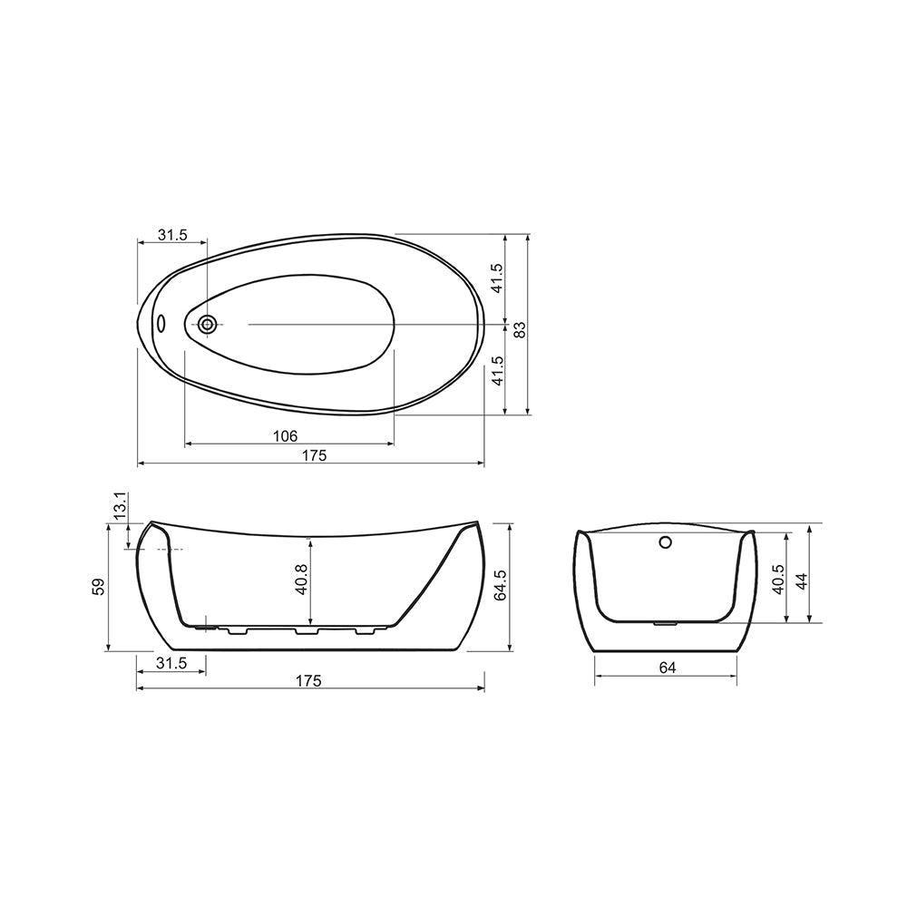 Cadă de baie freestanding Sara - Kabine.ro - Cazi de baie