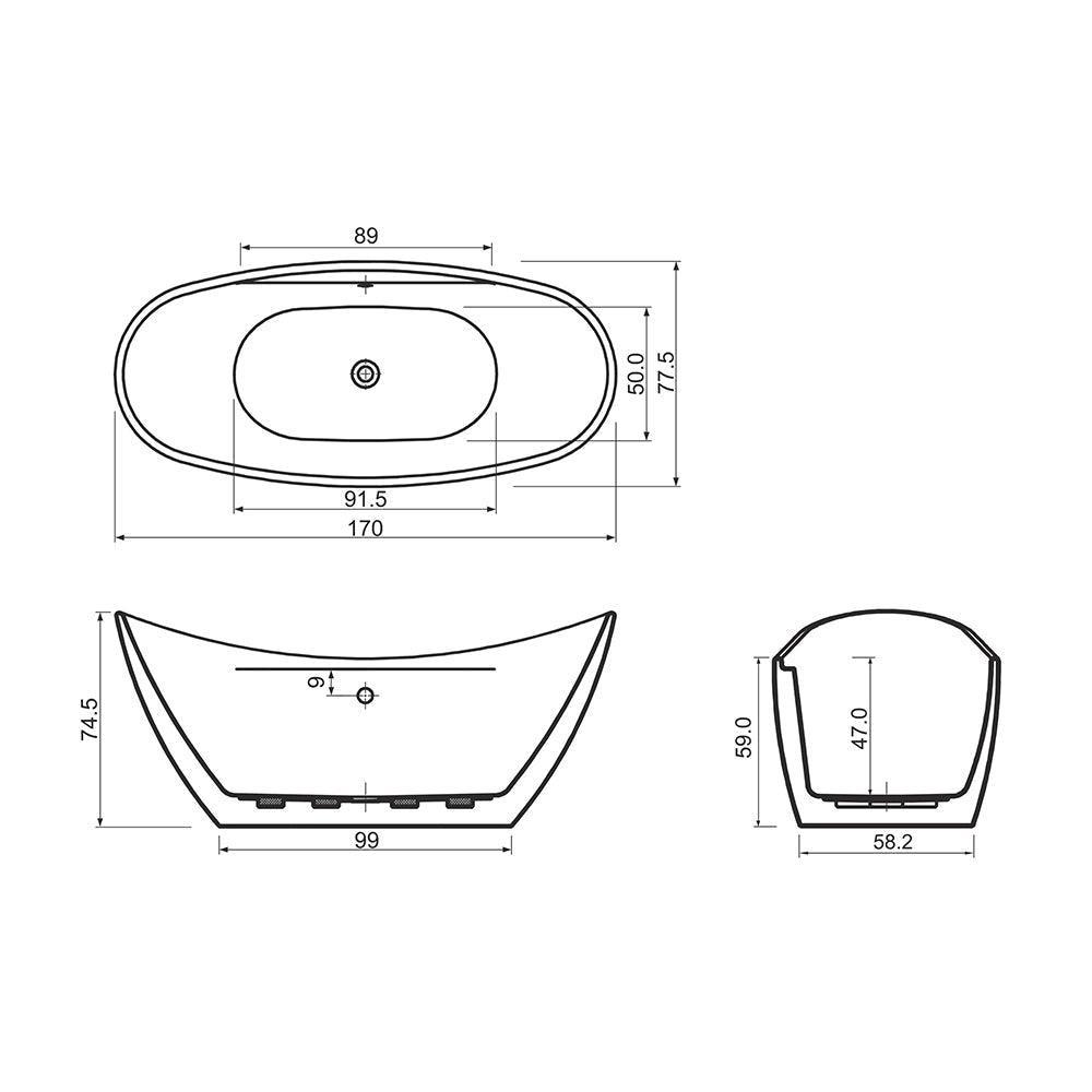 Cadă de baie freestanding Serena - Kabine.ro - Cazi de baie