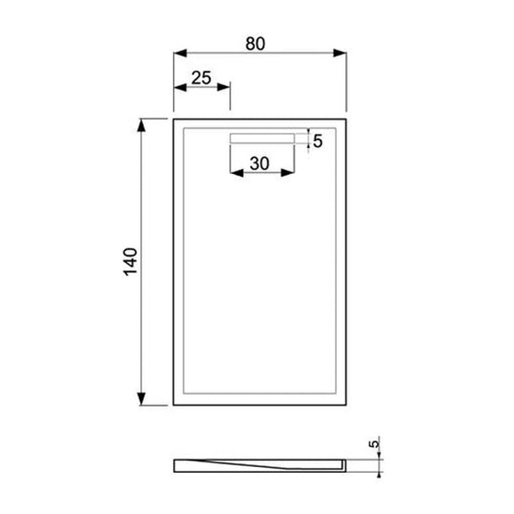 Cădiță de duș dreptunghiulară 140 x 80 x 5 Iris - Kabine.ro - Cadite pentru dus