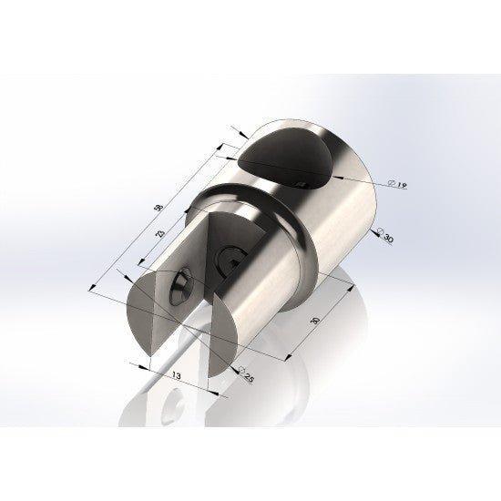 Conector stabilizare țeavă-sticla, închis KOR-914A GMG, gri metalizat - Kabine.ro - Accesorii