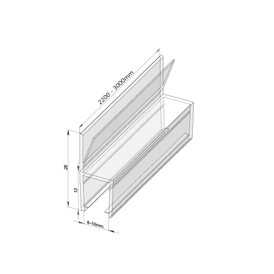 Garnitura de etanșare 180° KOR-201-10 (10mm), transparent - Kabine.ro -