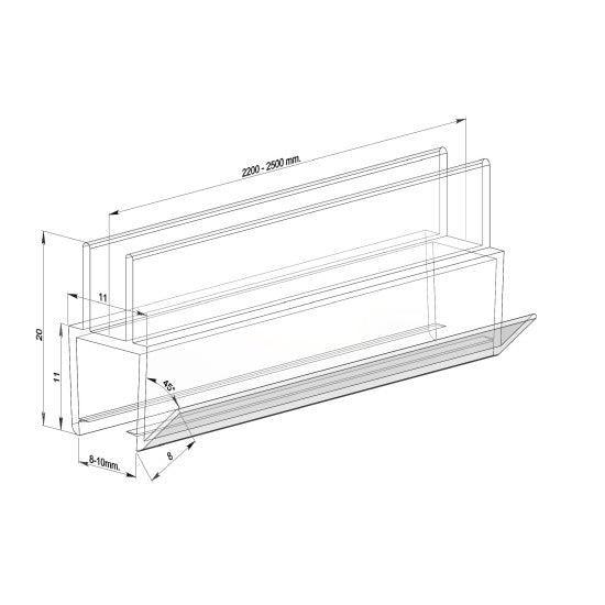 Garnitura de etanșare 180° (perete/pardosea) KOR-206-8 (8mm), transparent - Kabine.ro -