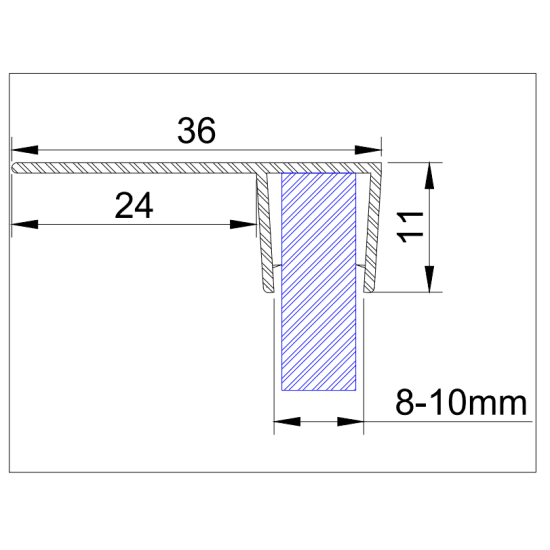 Garnitura de etanșare 90° (24mm) KOR-219-8 (8mm), transparent - Kabine.ro -