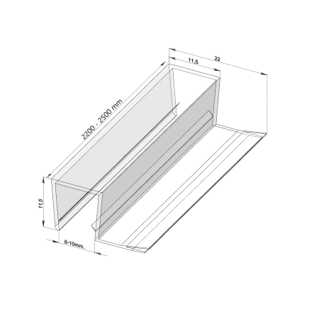 Garnitura de etanșare 90° KOR-202-8 (8mm), transparent - Kabine.ro -