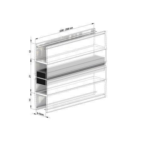 Garnitura de etanșare magnetica 180° KOR-211-8 (8mm), transparent - Kabine.ro -