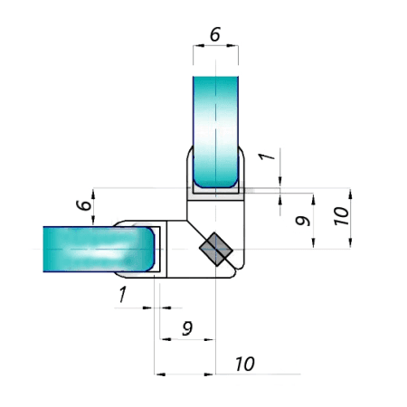 Garnitura de etanșare magnetica 90°/180° (cu magnet alb) KOR-210-8 (8mm), transparent - Kabine.ro -