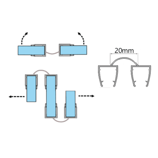 Garnitura de etanșare (sticla-sticla) KOR-006-8 (8mm), transparent - Kabine.ro -