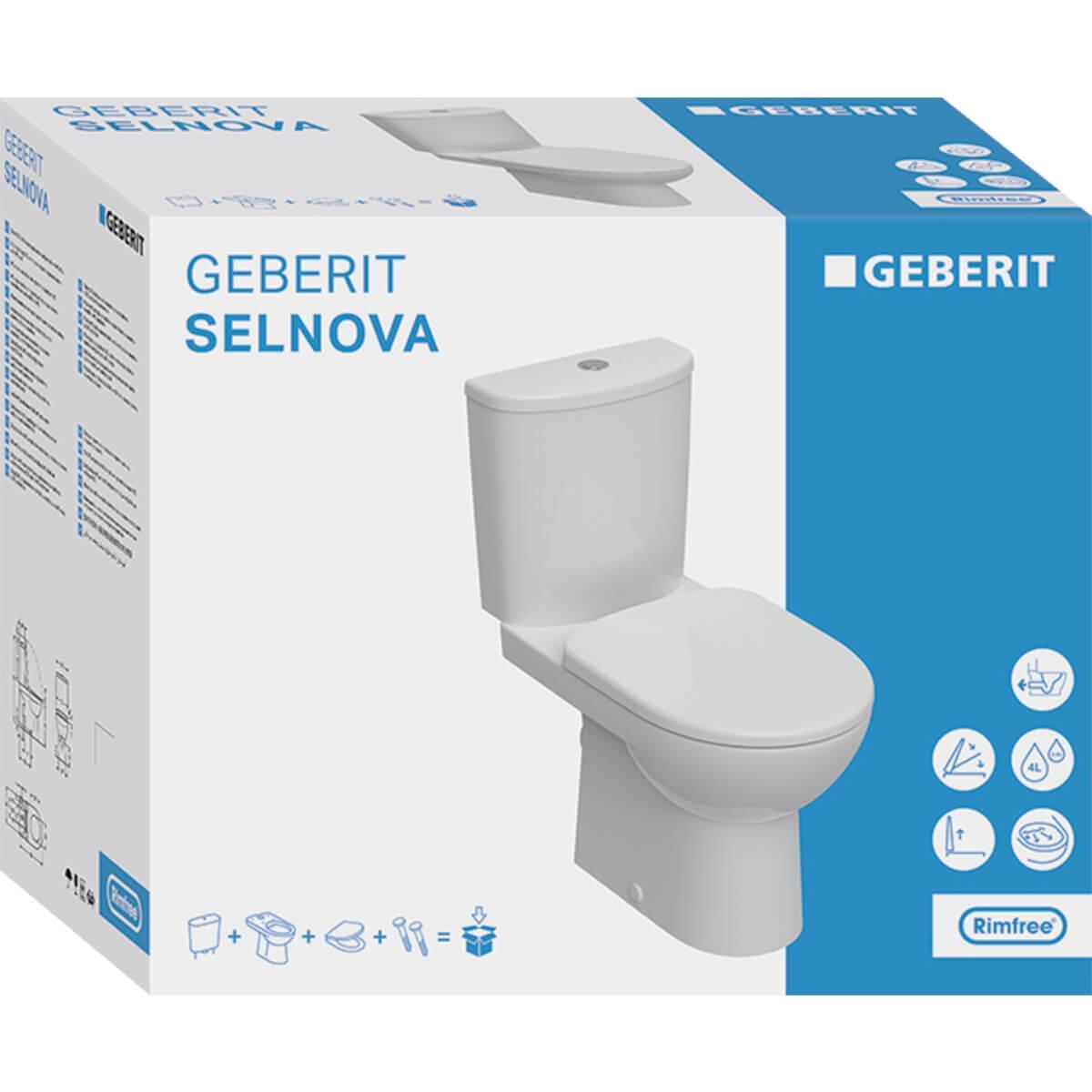 GEBERIT SELNOVA SET WC PE PARDOSEALA REZERVOR CAPAC WC - Kabine.ro -