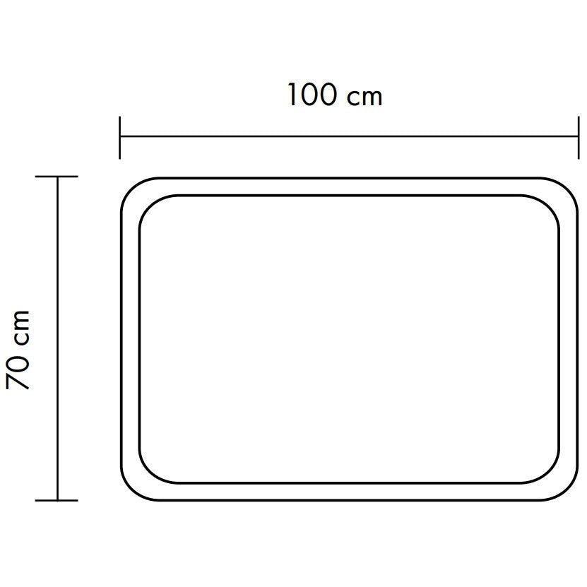 Oglinda baie cu iluminare, dreptunghiulara 70x100cm, reversibila - Kabine.ro -