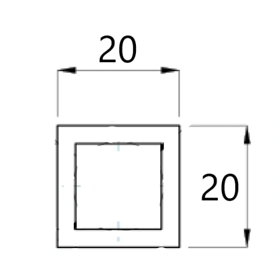 Profil inox 20x20x1,5mm KOR-20x20 (2,0m), lucios - Kabine.ro - Accesorii