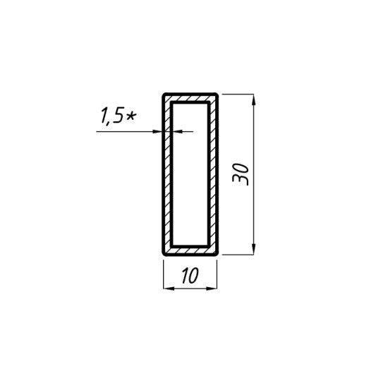 Profil inox 30x10x1,5mm KOR-30x10 (2,0m), lucios - Kabine.ro -