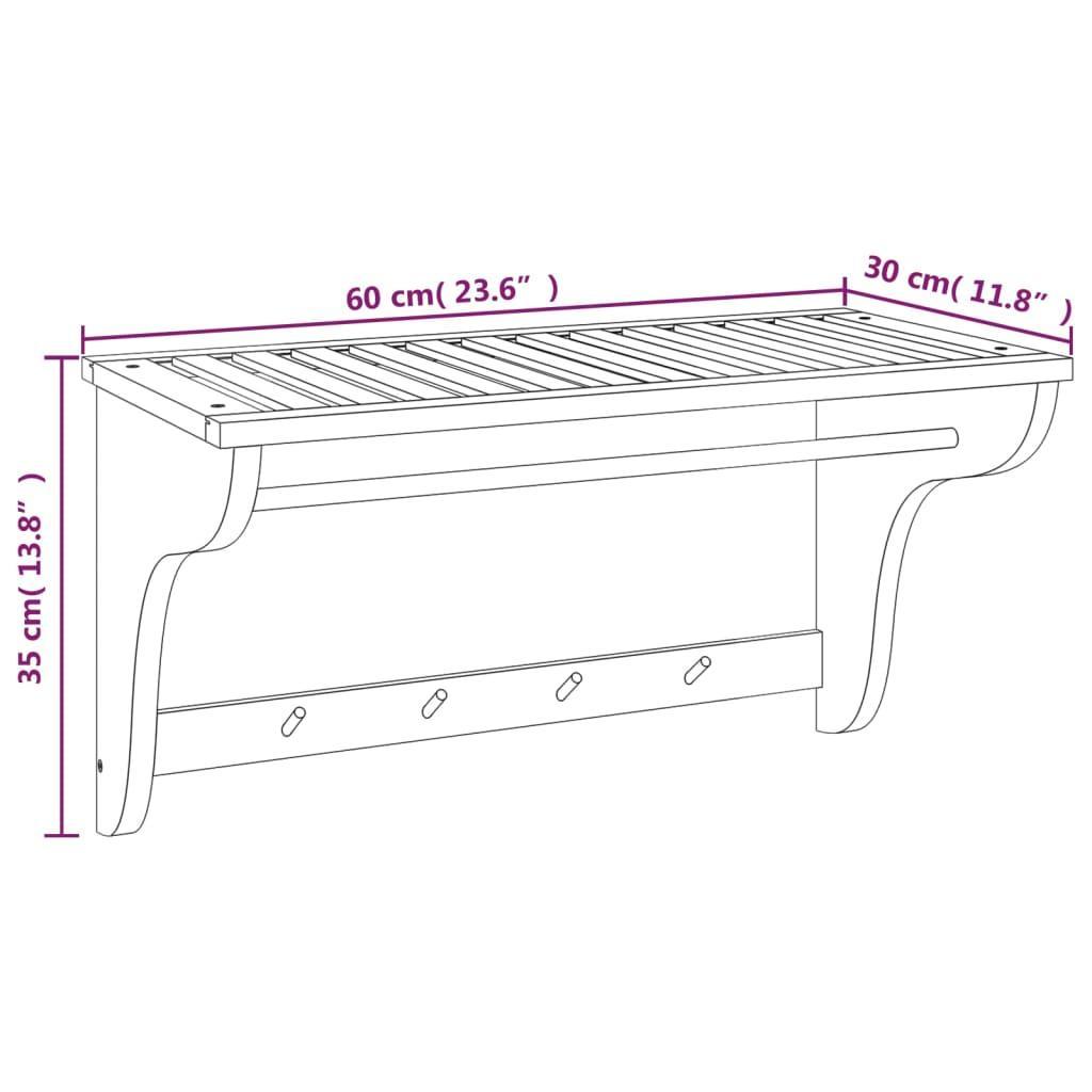 Suport pentru prosoape, 60x30x35 cm, lemn masiv de nuc - Kabine.ro - Suport pentru prosoape