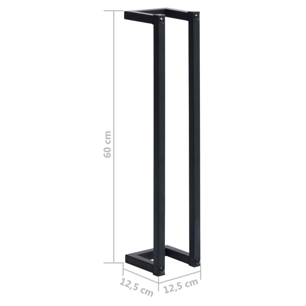 Suport pentru prosoape, negru, 12,5 x 12,5 x 60 cm, fier - Kabine.ro - Suport pentru prosoape