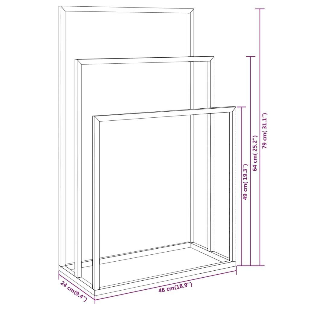 Suport pentru prosoape, negru, 48x24x79 cm, fier - Kabine.ro - Suport pentru prosoape